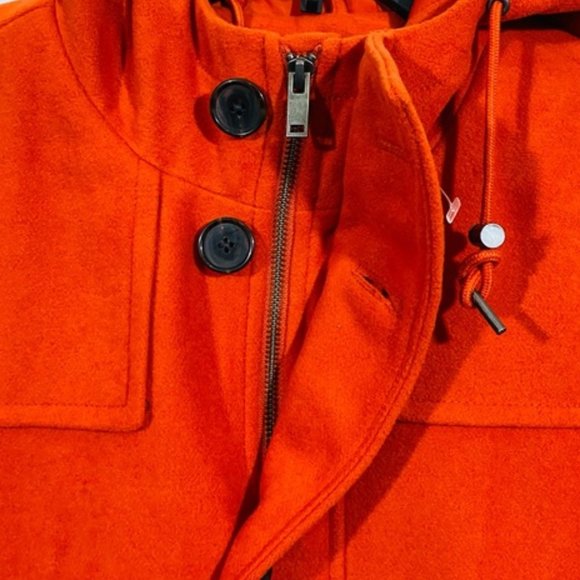 A New Day Women's Duffel Cape Hoodie Overcoat, Red Orange Shade, XL - Picture 3 of 7